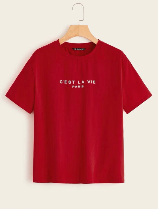 Camiseta con estampado de slogan